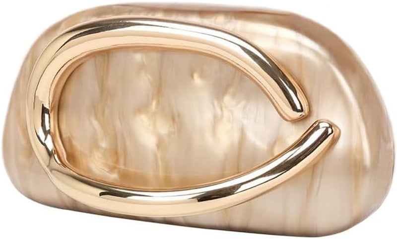CUXVA Acrylic Clutch Purse for Women Classic Round Acrylic Evening Handbag Vintage Metal Handlebars Bag for Wedding Party Prom - Image 1